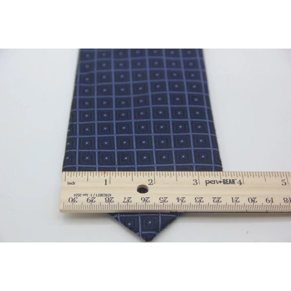 Brooks Brothers Makers Silk Tie Mens Blue Geometric Square USA Old Money Classic